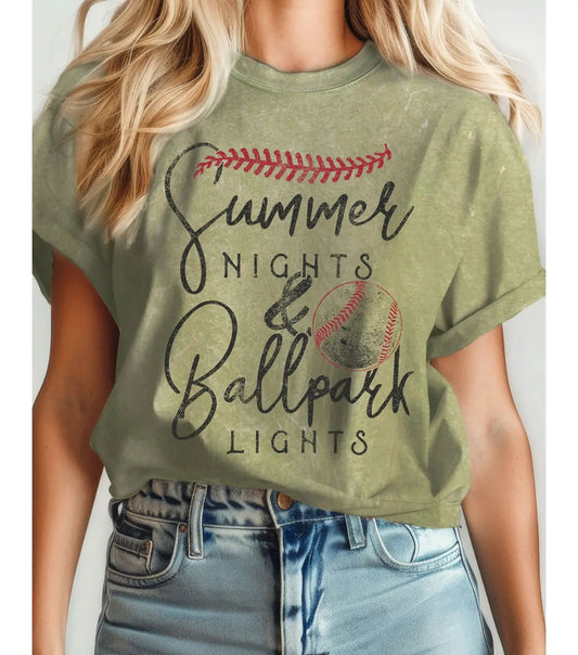 Ballpark Lights Baseball Tee