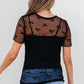 Mesh Bow Knot T Shirt