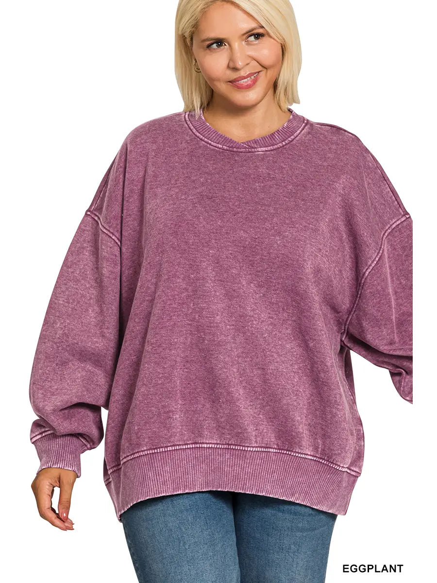 Plum Fleece Sweatshirt - Plus