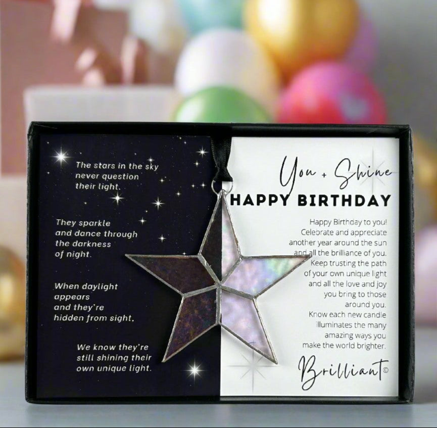 Happy Birthday Handmade Stained Glass