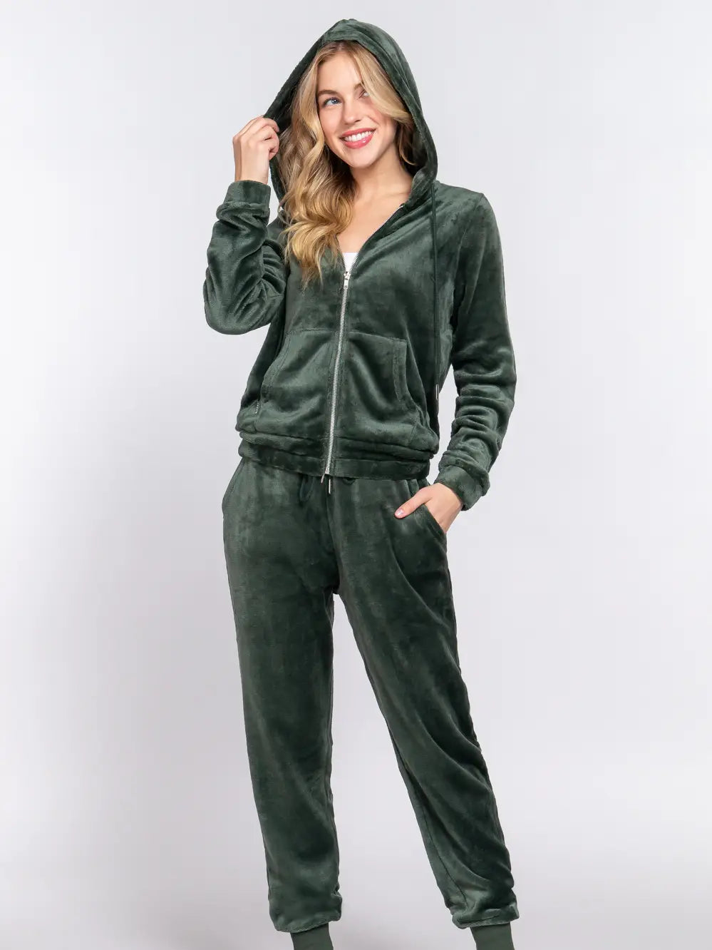 Faux Fur Jacket & Jogger Set