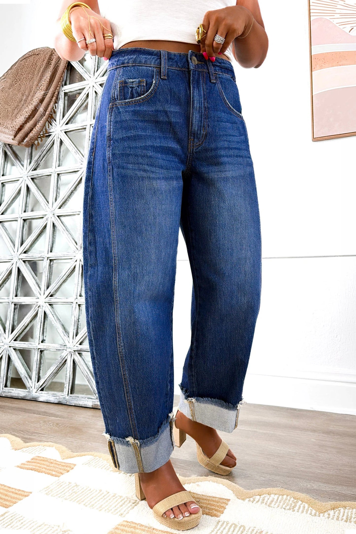 Sail Blue Barrel Jeans