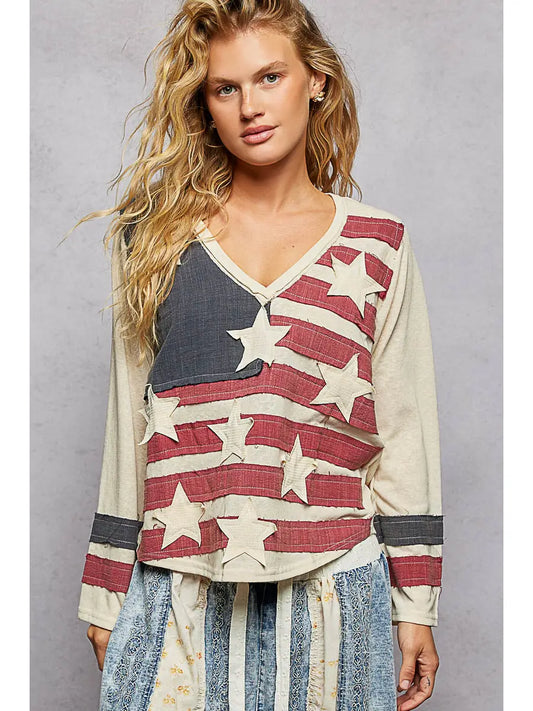 Vintage American Flag Long Sleeve
