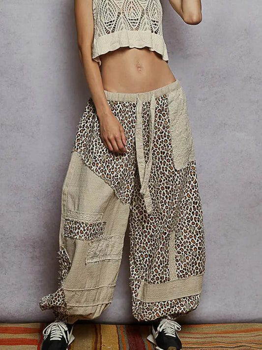 Leopard Patchwork Joggers