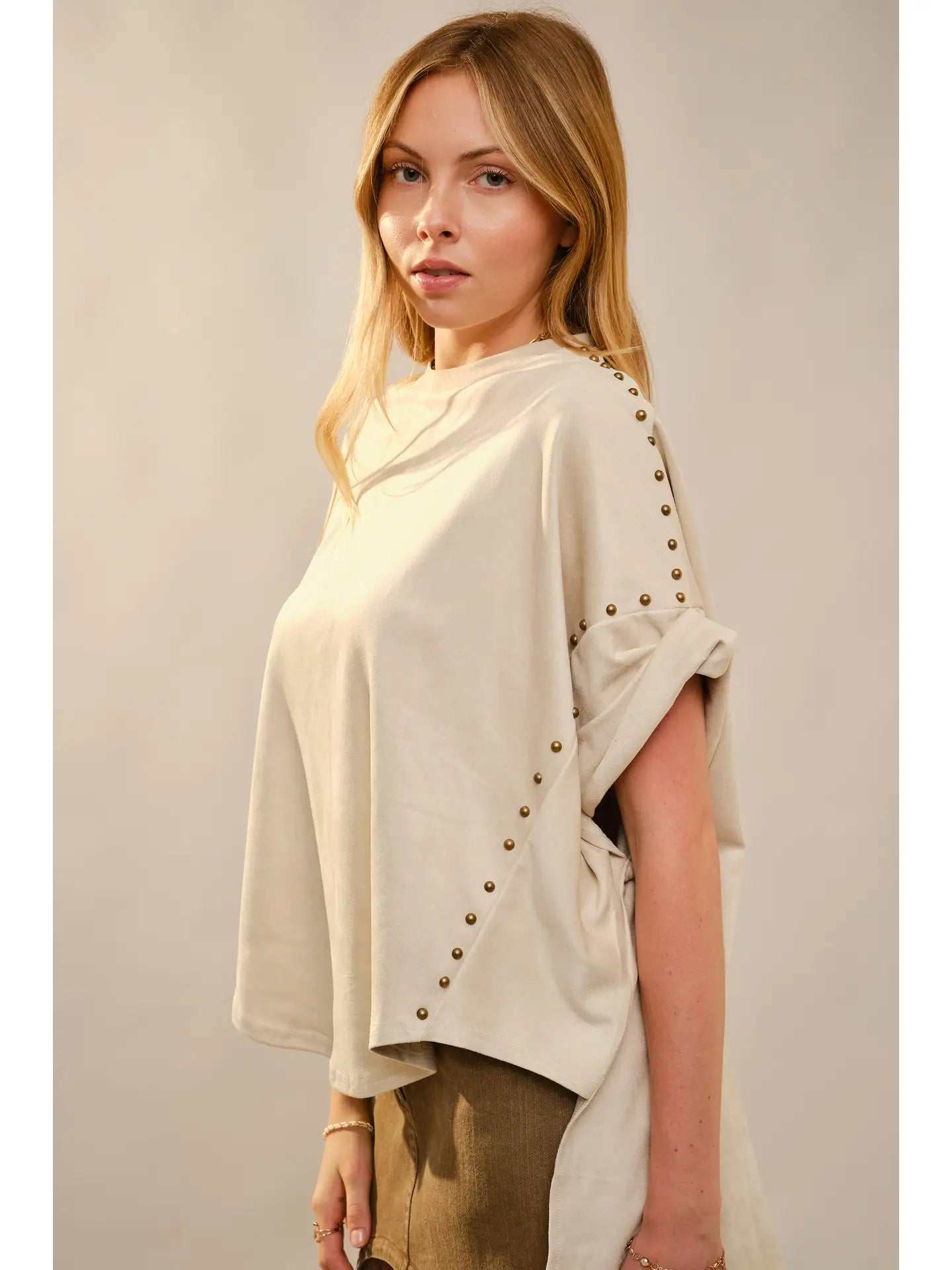 Studded Oversized Top