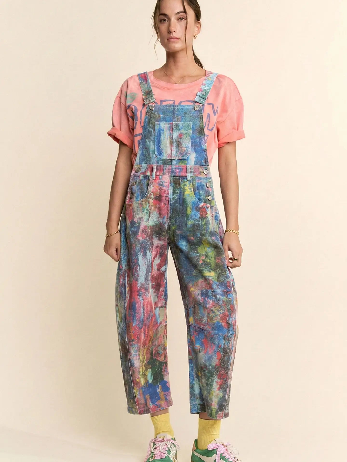 Pablo Painted Barrel Overalls
