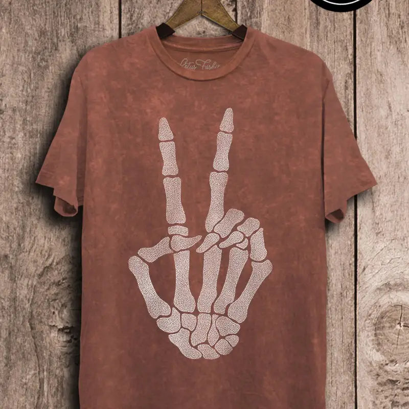 Peace Skeleton T Shirt