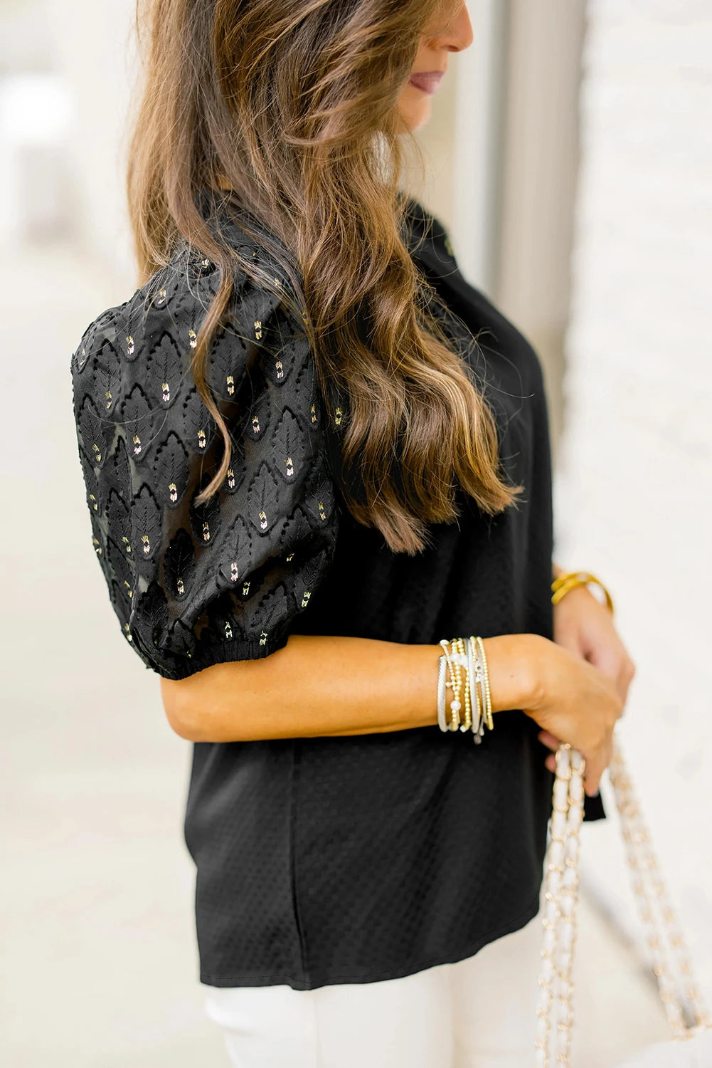 Bubble Sleeve Blouse